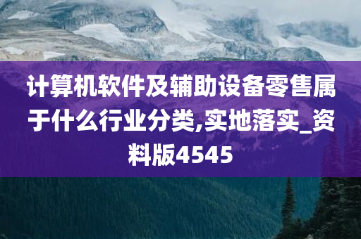 计算机软件及辅助设备零售属于什么行业分类,实地落实_资料版4545