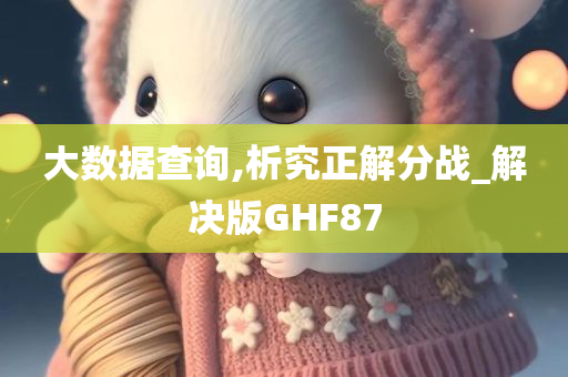 大数据查询,析究正解分战_解决版GHF87