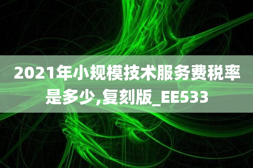 2021年小规模技术服务费税率是多少,复刻版_EE533