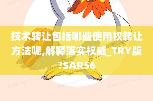 技术转让包括哪些使用权转让方法呢,解释落实权威_TRY版?SAR56