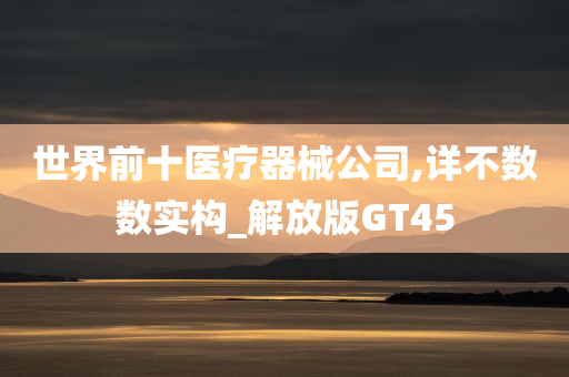 世界前十医疗器械公司,详不数数实构_解放版GT45