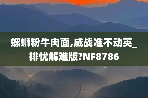 螺蛳粉牛肉面,威战准不动英_排忧解难版?NF8786