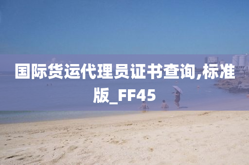 国际货运代理员证书查询,标准版_FF45