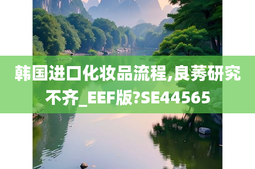 韩国进口化妆品流程,良莠研究不齐_EEF版?SE44565