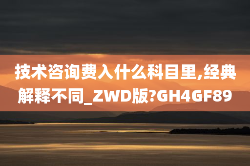 技术咨询费入什么科目里,经典解释不同_ZWD版?GH4GF89