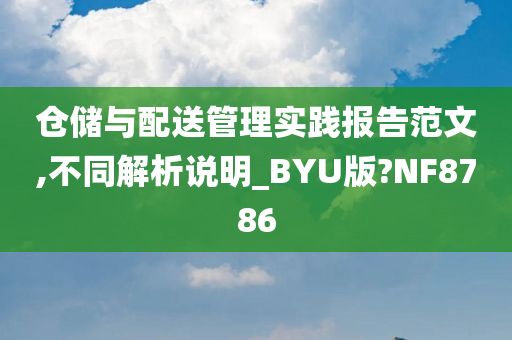 仓储与配送管理实践报告范文,不同解析说明_BYU版?NF8786