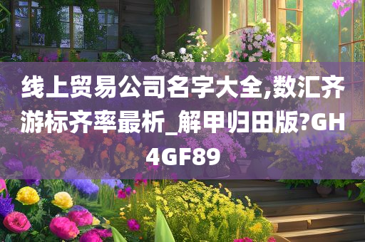 线上贸易公司名字大全,数汇齐游标齐率最析_解甲归田版?GH4GF89