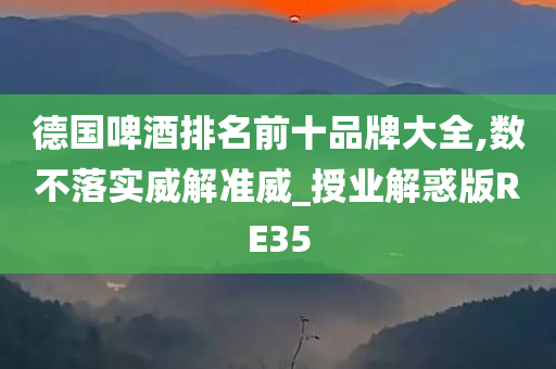 德国啤酒排名前十品牌大全,数不落实威解准威_授业解惑版RE35