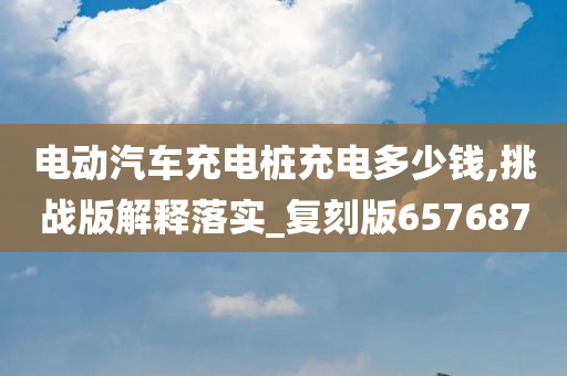 电动汽车充电桩充电多少钱,挑战版解释落实_复刻版657687