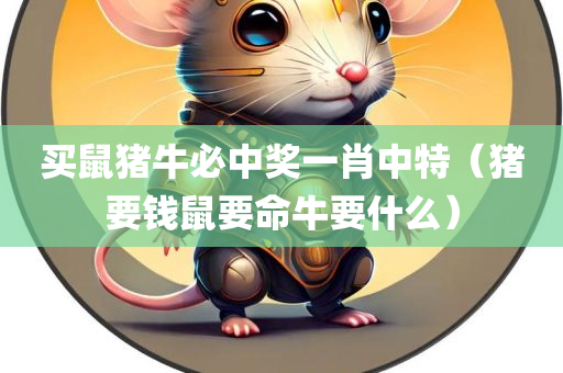 买鼠猪牛必中奖一肖中特（猪要钱鼠要命牛要什么）