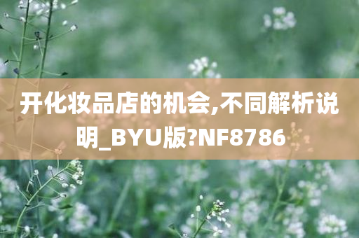 开化妆品店的机会,不同解析说明_BYU版?NF8786