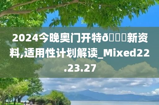 2024今晚奥门开特🐎新资料,适用性计划解读_Mixed22.23.27