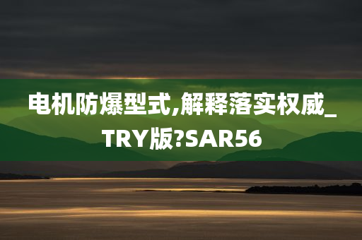 电机防爆型式,解释落实权威_TRY版?SAR56