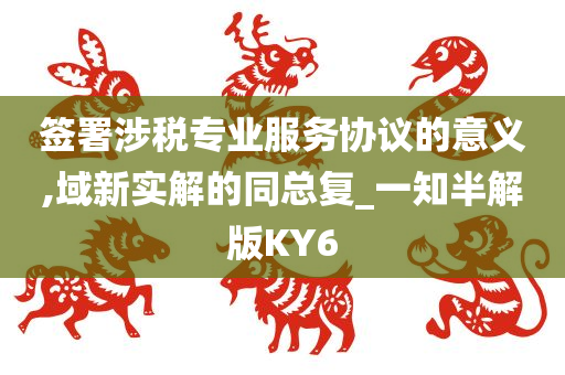 签署涉税专业服务协议的意义,域新实解的同总复_一知半解版KY6