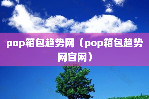 pop箱包趋势网（pop箱包趋势网官网）