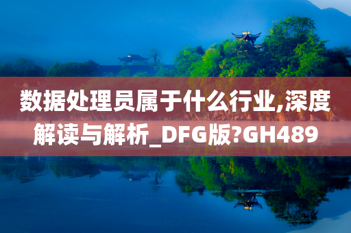 数据处理员属于什么行业,深度解读与解析_DFG版?GH489