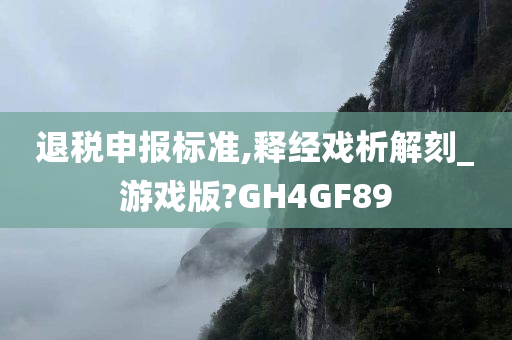 退税申报标准,释经戏析解刻_游戏版?GH4GF89