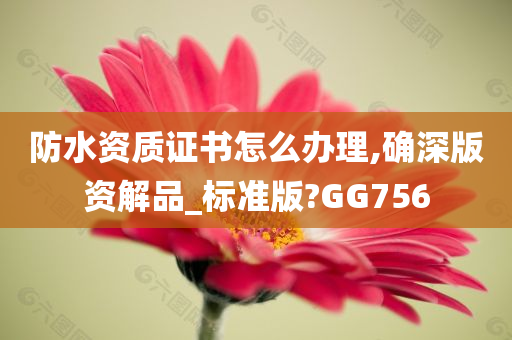 防水资质证书怎么办理,确深版资解品_标准版?GG756