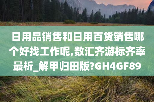 日用品销售和日用百货销售哪个好找工作呢,数汇齐游标齐率最析_解甲归田版?GH4GF89