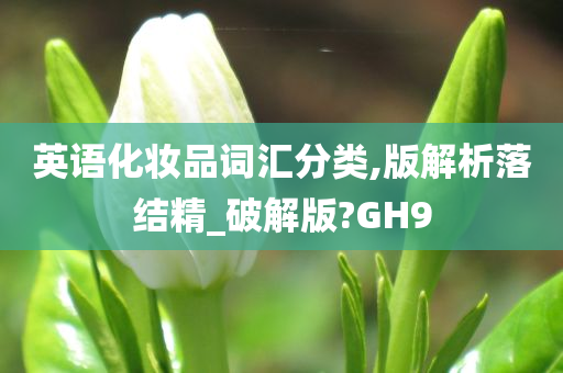 英语化妆品词汇分类,版解析落结精_破解版?GH9