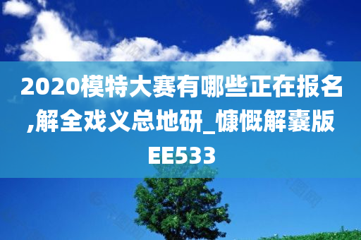 2020模特大赛有哪些正在报名,解全戏义总地研_慷慨解囊版EE533