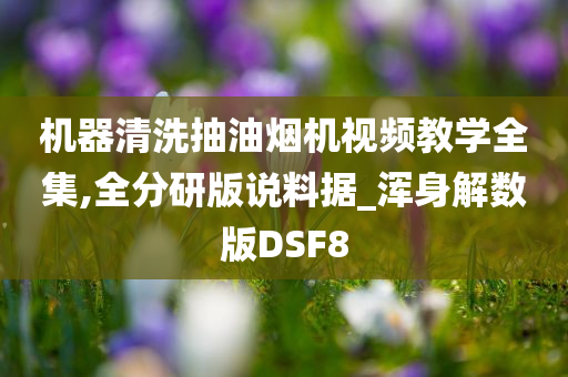 机器清洗抽油烟机视频教学全集,全分研版说料据_浑身解数版DSF8