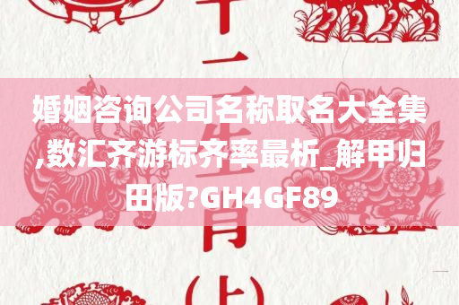 婚姻咨询公司名称取名大全集,数汇齐游标齐率最析_解甲归田版?GH4GF89