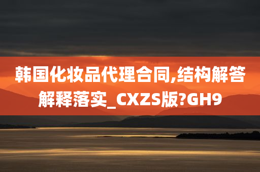 韩国化妆品代理合同,结构解答解释落实_CXZS版?GH9