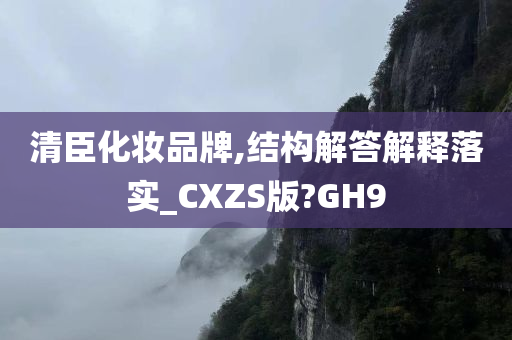 清臣化妆品牌,结构解答解释落实_CXZS版?GH9