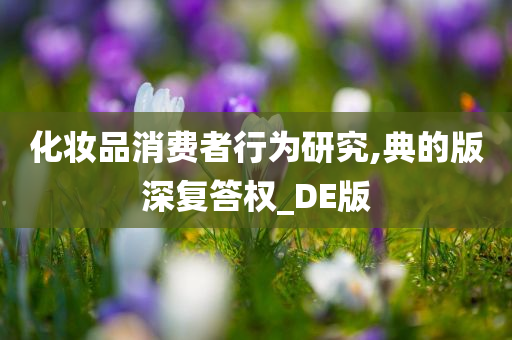 化妆品消费者行为研究,典的版深复答权_DE版