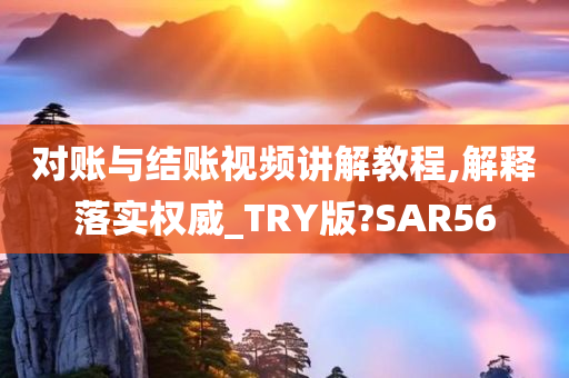 对账与结账视频讲解教程,解释落实权威_TRY版?SAR56