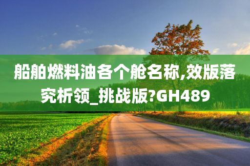 船舶燃料油各个舱名称,效版落究析领_挑战版?GH489