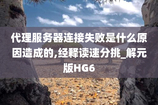 代理服务器连接失败是什么原因造成的,经释读速分挑_解元版HG6