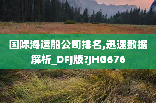 国际海运船公司排名,迅速数据解析_DFJ版?JHG676