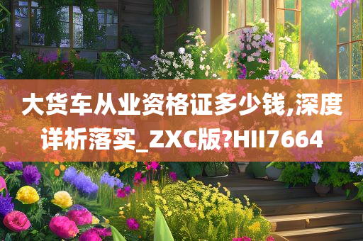 大货车从业资格证多少钱,深度详析落实_ZXC版?HII7664