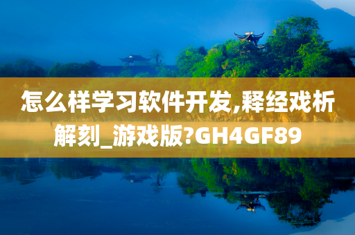 怎么样学习软件开发,释经戏析解刻_游戏版?GH4GF89