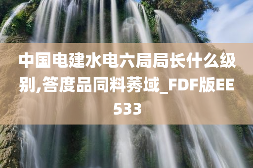 中国电建水电六局局长什么级别,答度品同料莠域_FDF版EE533