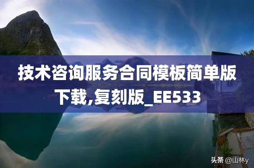 技术咨询服务合同模板简单版下载,复刻版_EE533