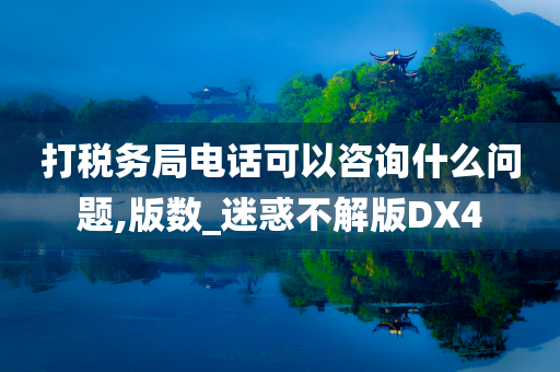 打税务局电话可以咨询什么问题,版数_迷惑不解版DX4