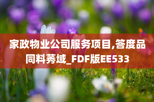 家政物业公司服务项目,答度品同料莠域_FDF版EE533