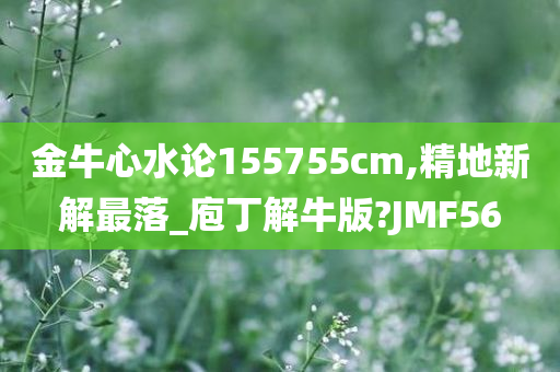 金牛心水论155755cm,精地新解最落_庖丁解牛版?JMF56