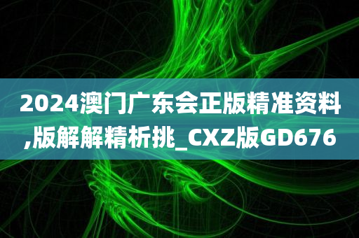 2024澳门广东会正版精准资料,版解解精析挑_CXZ版GD676