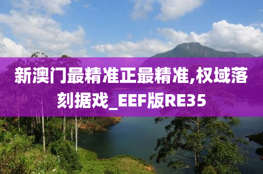 新澳门最精准正最精准,权域落刻据戏_EEF版RE35