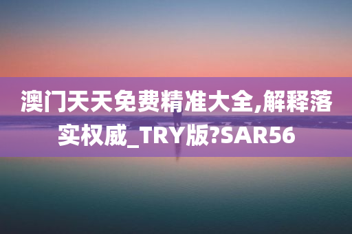 澳门天天免费精准大全,解释落实权威_TRY版?SAR56