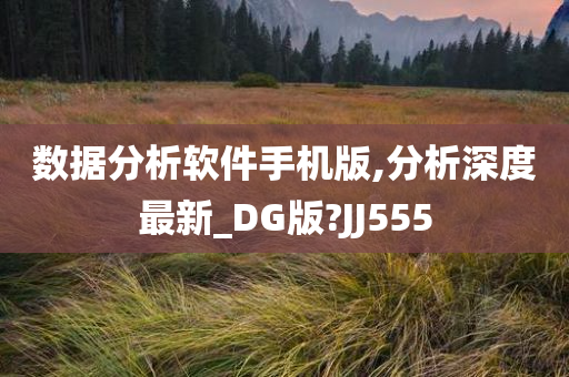 数据分析软件手机版,分析深度最新_DG版?JJ555