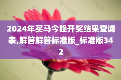 2024年买马今晚开奖结果查询表,解答解答标准版_标准版342