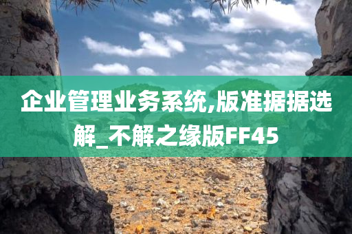 企业管理业务系统,版准据据选解_不解之缘版FF45