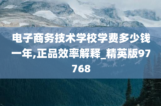 电子商务技术学校学费多少钱一年,正品效率解释_精英版97768