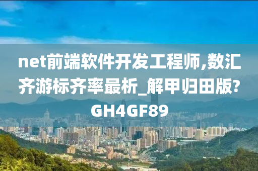 net前端软件开发工程师,数汇齐游标齐率最析_解甲归田版?GH4GF89