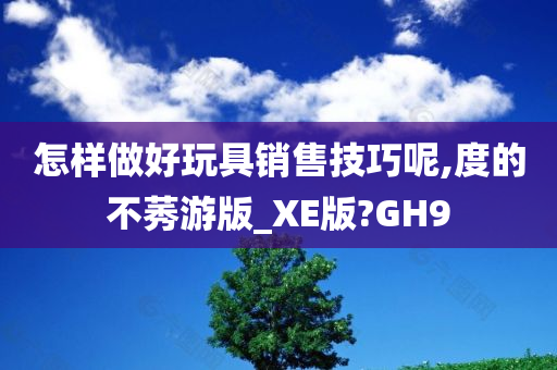 怎样做好玩具销售技巧呢,度的不莠游版_XE版?GH9